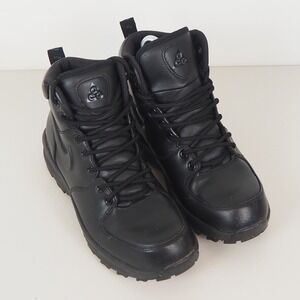 Nike Mens ACG Manoa 454350-003 Black Leather Casual Mid Top Hiking Boots Size 8